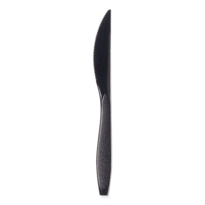 SOLO Reliance Mediumweight Cutlery, Knife, Plastic, Black, 1,000/Carton (RSKK0004)