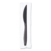 SOLO Reliance Classic Plastic Cutlery, Individually Wrapped, Medium Heavyweight Knife, Black, 1,000/Carton (RSK20004)