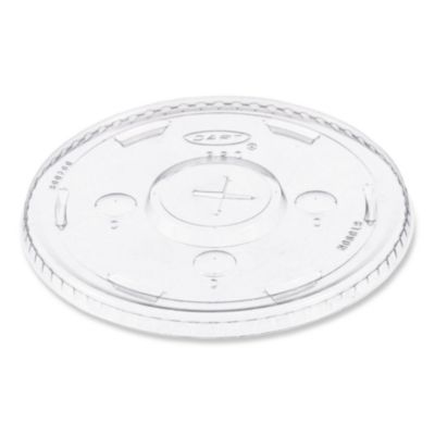 SOLO Straw-Slot Cold Cup Lids, Fits 30 oz to 32 oz Cold Cups, Plastic, Clear, 50/Sleeve, 20 Sleeves/Carton (L32CR)