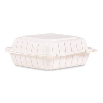 Dart Hinged Lid Containers, 8.25 x 8 x 3, White, Plastic, 150/Carton (85MFPPHT1R)