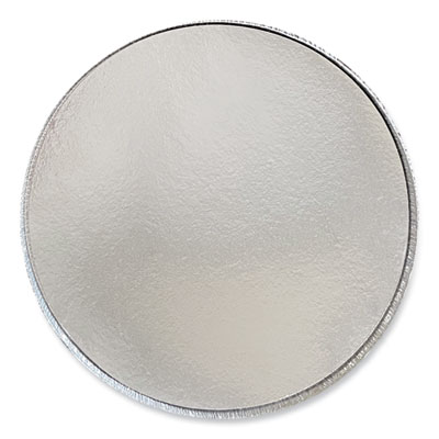Boardwalk Round Aluminum To-Go Containers with Lid, 48 oz, 9" Diameter x 1.66" h, Silver, 200/Carton (ROUND9COMBO)