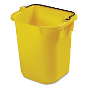 Rubbermaid Commercial 5-Quart Disinfecting Utility Pail, Plastic, Yellow, 4/Carton (1857374)