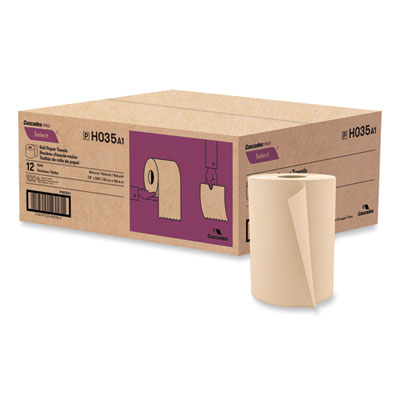 Cascades PRO Select Hardwound Roll Towels, 1-Ply, 7.88" x 350 ft, Natural, 12 Rolls/Carton (H035)