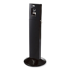 Rubbermaid Commercial Metropolitan Smokers' Station, Weighted Base, 1.6 gal, Galvanized Liner, 16.8 dia x 42.8h, Black (FGR93400BK)