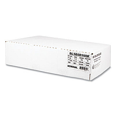 Inteplast Group Low-Density Commercial Can Liners, 60 gal, 1.5 mil, 38" x 58", Black, Interleaved Roll, 20 Bags/Roll, 5 Rolls/Carton (SL3858150K)