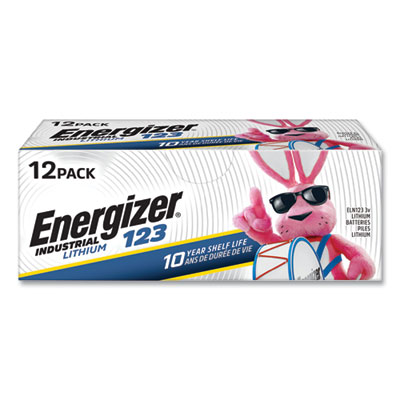 Energizer Industrial Lithium CR123 Photo Battery, 3 V, 12/Pack (ELN12312)