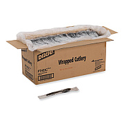 Dixie Individually Wrapped Heavyweight Spoons, Plastic, Black, 1,000/Carton (PTH53C)