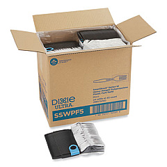 Dixie SmartStock Wrapped Heavyweight Cutlery Refill, Fork, Plastic, Black, 960/Carton (SSWPF5)