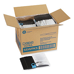Dixie SmartStock Wrapped Heavyweight Cutlery Refill, Knife, Plastic, Black, 960/Carton (SSWPK5)
