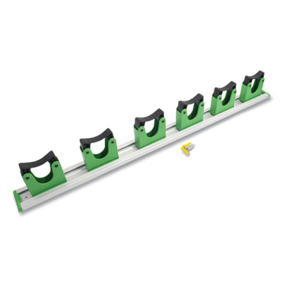 Unger Hang Up Cleaning Tool Holder, 28w x 3.15d x 2.17h, Silver/Green (HO700EA)