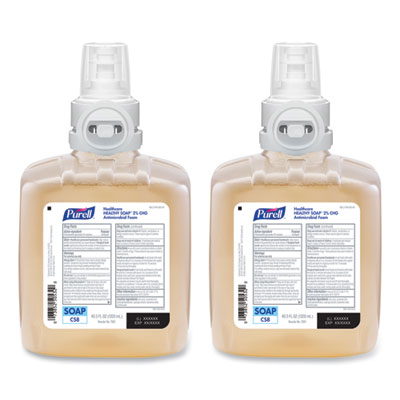 PURELL Healthy Soap 2.0% CHG Antimicrobial Foam Refill for CS8 Dispensers, Fragrance-Free, 1,200 mL, 2/Carton (788102)