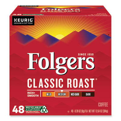 Folgers Gourmet Selections Classic Roast Coffee K-Cups, 48/Box (5000363378)