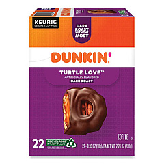 Dunkin' K-Cup Pods, Turtle Love Coffee, 22/Box (5000367615)