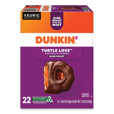 Dunkin' K-Cup Pods, Turtle Love Coffee, 22/Box (5000367615)