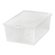IRIS 13.5 Qt. Lift-Off Lid Storage Tote, 10.6" x 16.1" x 5.9", Clear/Gray (100119)