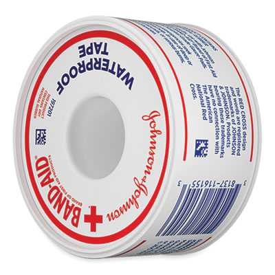 BAND-AID Water Block Waterproof Medical Tape, Dry Rubber, 1 x 10 yds, White (117121)