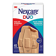 3M Nexcare DUO Bandages, Plastic, Assorted Sizes, 40/Pack (DSA40)
