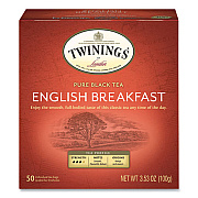 Tea Bags, English Breakfast, 3.53 oz, 50/Box (78221)
