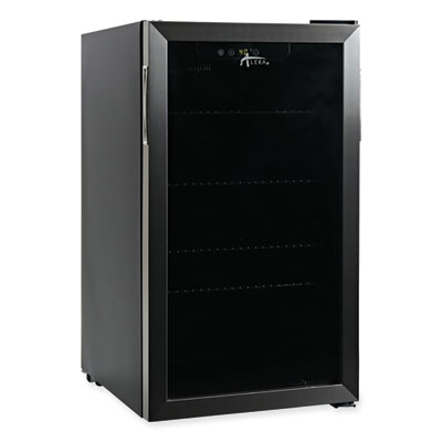 Alera 3.4 Cu Ft Beverage Cooler, Stainless Steel/Black (RFBC34)