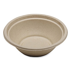 World Centric Fiber Bowls, 24 oz, 7.4 x 7.4 x 2.3, Natural, Paper, 500/Carton (BOSCU24LFP)