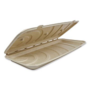 World Centric Fiber Hinged Takeout Containers, 13.7 x 6.6 x 1.3, Natural, Paper, 200/Carton (PBSCU13LFS)