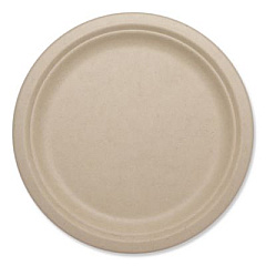 World Centric Fiber Plates, Paper, 10.1" dia, Natural, 800/Carton (PLSCU10LFP)