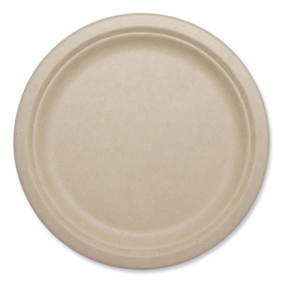 World Centric Fiber Plates, Paper, 9.1" dia, Natural, 1,000/Carton (PLSCU9LFP)