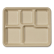 World Centric Fiber Foodservice Trays, 5 Compartments, 8.5 x 10.24 x 1.01, Natural, Paper, 400/Carton (TRSC5CLFS)