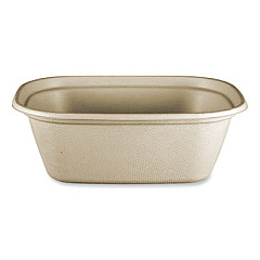 World Centric Fiber Containers, 48 oz, 8.7 x 6.5 x 3.1, Natural, Paper, 400/Carton (CTSCU3LFP)