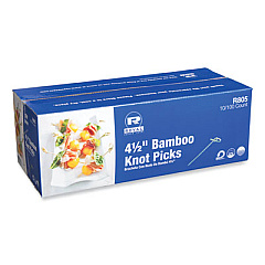 AmerCareRoyal Knotted Bamboo Pick, Paper, 4.5", Natural, 100/Pack, 10 Packs/Carton (R805)