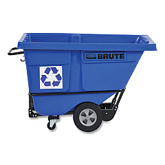 Rubbermaid Commercial BRUTE Rotomolded Recycling Tilt Truck, 101 gal, 850 lb Capacity, Plastic/Steel Frame, Blue (130573BLU)