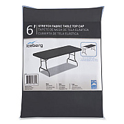 Iceberg iGear Fabric Table Top Cap Cover, Polyester/Spandex, 30" x 72", Black (16621)