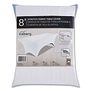 Iceberg iGear Fabric Table Cover, Polyester/Spandex, 30" x 96", White (16533)