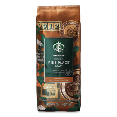 Starbucks Whole Bean Coffee, Decaffeinated, Pike Place, 1 lb, Bag (12540222)