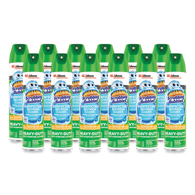 Scrubbing Bubbles Disinfectant Restroom Cleaner II, Rain Shower Scent, 25 oz Aerosol Spray, 12/Carton (313358)