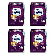 Puffs Ultra Soft Facial Tissue, 2-Ply, White, 124 Sheets/Box, 6 Boxes/Pack, 4 Packs/Carton (35554)
