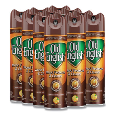 OLD ENGLISH Furniture Polish, Fresh Lemon Scent, 12.5 oz Aerosol Spray, 12/Carton (74035CT)