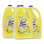 LYSOL Brand Clean and Fresh Multi-Surface Disinfectant Cleaner, Sparkling Lemon and Sunflower Essence, 144 oz Bottle, 4/Carton (77617)