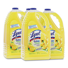 LYSOL Brand Clean and Fresh Multi-Surface Disinfectant Cleaner, Sparkling Lemon and Sunflower Essence, 144 oz Bottle, 4/Carton (77617)