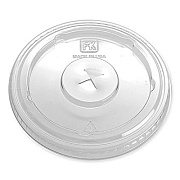 Fabri-Kal Greenware Cold Drink Lids, X-Slot, Fits 12 oz to 20 oz Cold Cup, Plastic, Clear, 1,000/Carton (LS636FX)