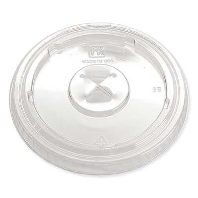 Fabri-Kal Greenware Cold Drink Lids, X-Slot, Fits 12 oz to 20 oz Cold Cups, Plastic, Clear, 1,000/Carton (LKC1220FX)