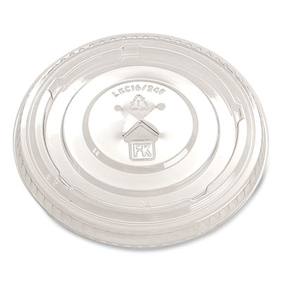 Fabri-Kal Greenware Cold Drink Lids, X-Slot, Fits 16 oz to 24 oz Cold Cups, Plastic, Clear, 1,000/Carton (LKC1624FX)