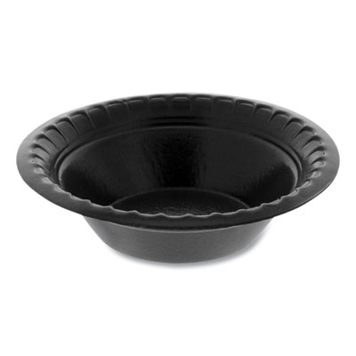 Pactiv Evergreen Placesetter Deluxe Laminated Foam Dinnerware, Bowl, 4 oz, Black, 1,250/Carton (YTKB00040000)