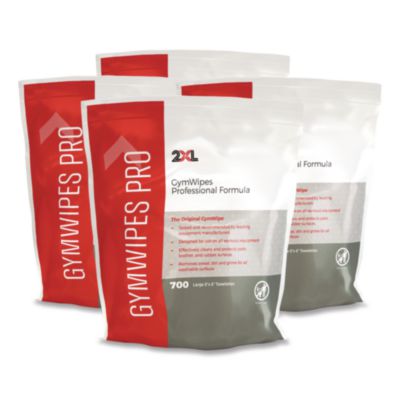 2XL Gym Wipes Professional, 1-Ply, 6 x 8, Unscented, White, 700/Pack, 4 Packs/Carton (L38)