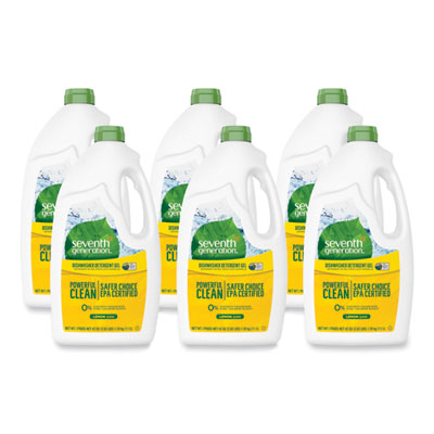 Seventh Generation Natural Automatic Dishwasher Gel, Lemon, 42 oz Bottle, 6/Carton (22171CT)