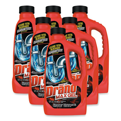 Drano Max Gel Clog Remover, 32 oz Bottle, 12/Carton (694768)