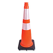 Tatco Traffic Cone, 11.5 x 11.5 x 28, Orange/Silver/Black (35500)