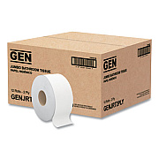 GEN JRT Jumbo Bath Tissue, Septic Safe, 2-Ply, 3.5" x 750 ft, White, 12 Rolls/Carton (JRT2PLY)