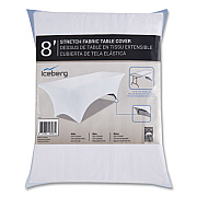 Iceberg iGear Fabric Table Cover, Polyester/Spandex, 30" x 72", White (16523)