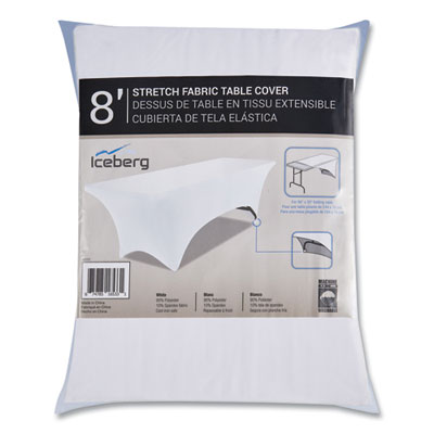 Iceberg iGear Fabric Table Cover, Polyester/Spandex, 30" x 72", White (16523)